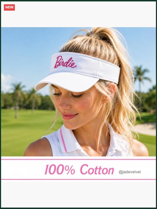 100% Cotton Golf Visor with Sweatband - Adjustable - Lightweight - Unisex main image 4